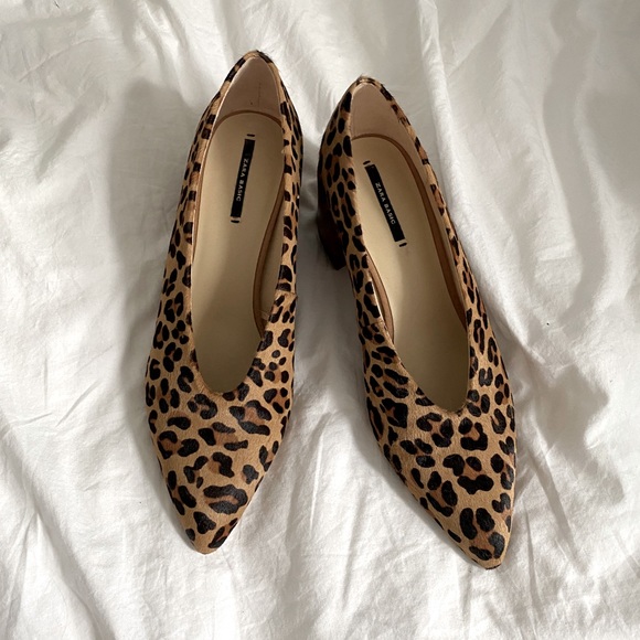 Zara Shoes - Zara leopard block heels